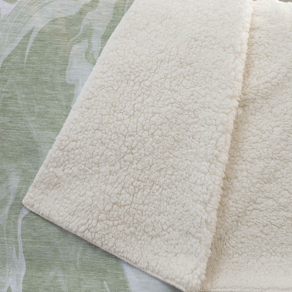 Premium Machine Washable ASB802 Aloe 50" x 70" Sherpa Throw Blanket. Picture 2