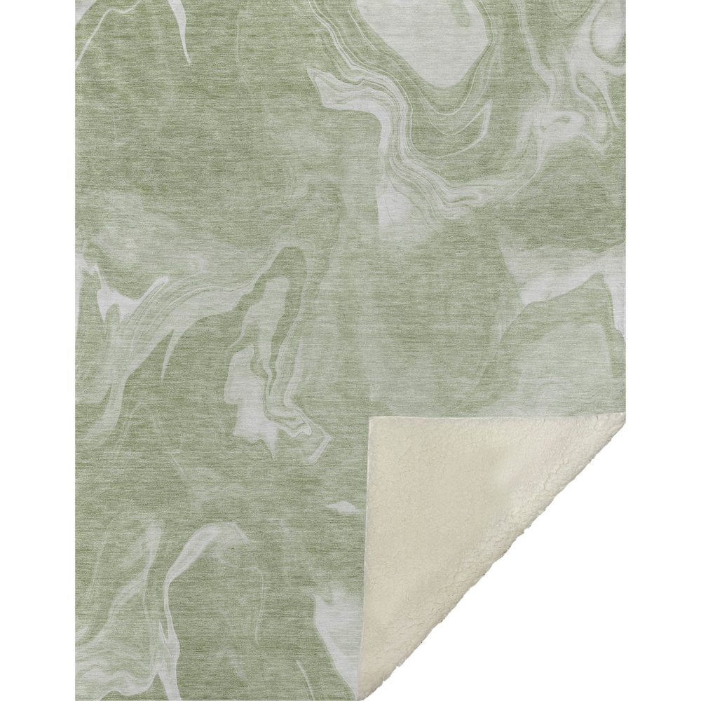 Premium Machine Washable ASB802 Aloe 50" x 70" Sherpa Throw Blanket. Picture 1