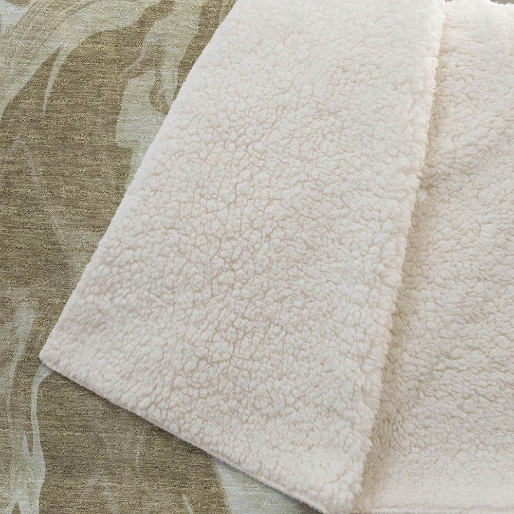 Premium Machine Washable ASB802 Brown 50" x 70" Sherpa Throw Blanket. Picture 2