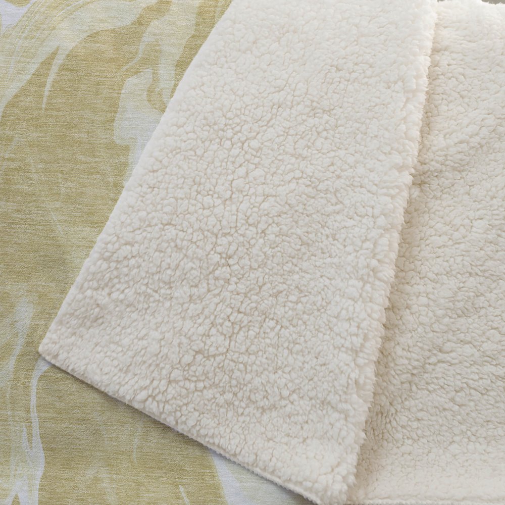 Premium Machine Washable ASB802 Gold 50" x 70" Sherpa Throw Blanket. Picture 2