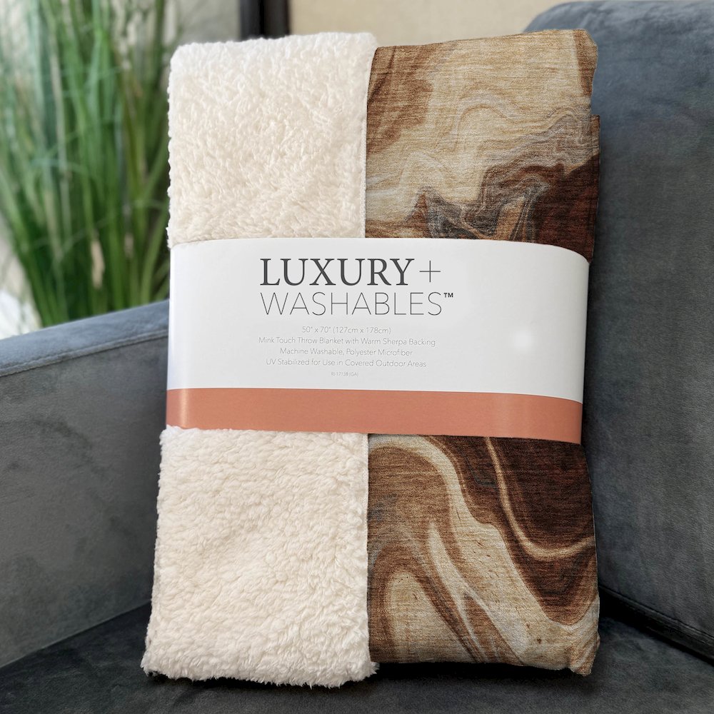 Premium Machine Washable ASB802 Paprika 50" x 70" Sherpa Throw Blanket. Picture 3