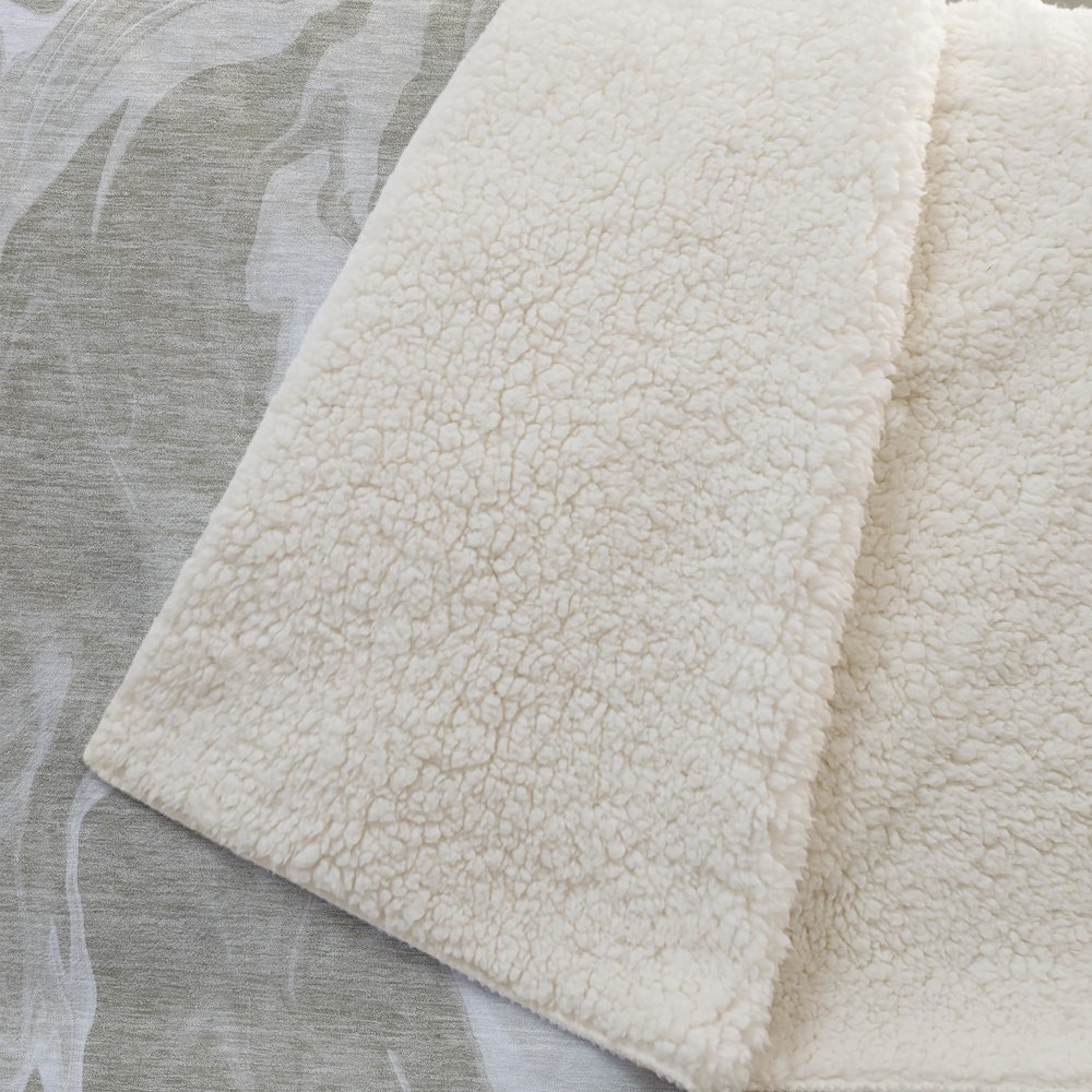 Premium Machine Washable ASB802 Taupe 50" x 70" Sherpa Throw Blanket. Picture 2