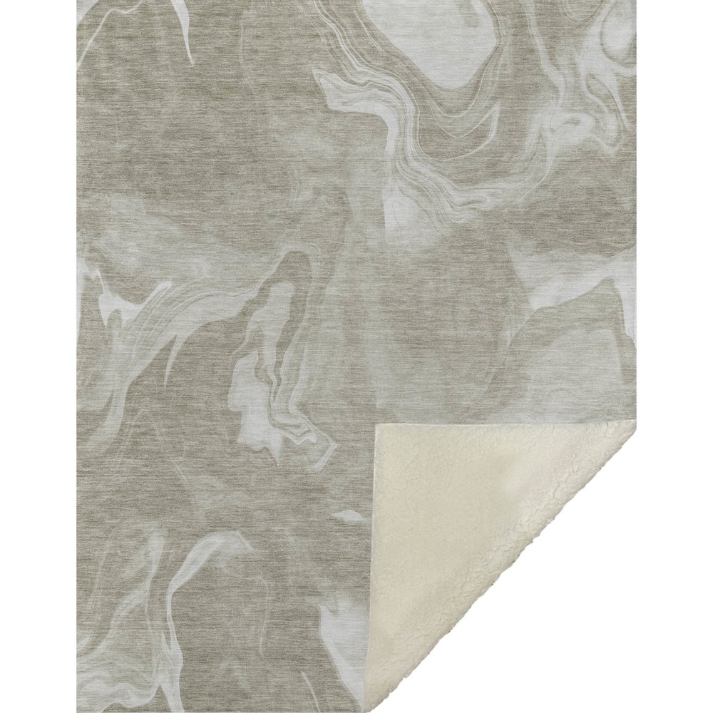 Premium Machine Washable ASB802 Taupe 50" x 70" Sherpa Throw Blanket. Picture 1