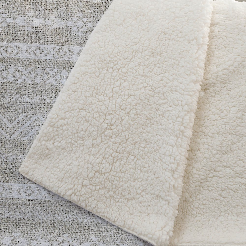 Premium Machine Washable ASB803 Beige 50" x 70" Sherpa Throw Blanket. Picture 2