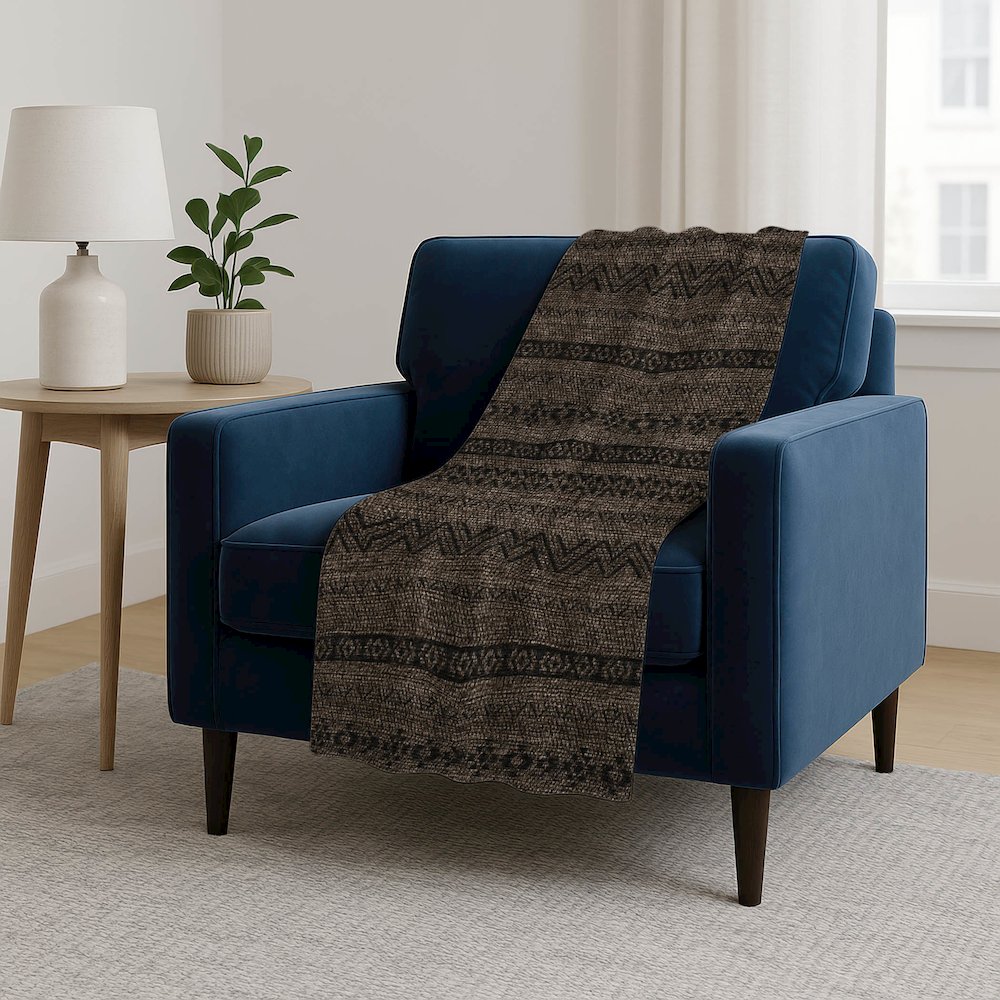 Premium Machine Washable ASB803 Chocolate 50" x 70" Sherpa Throw Blanket. Picture 5
