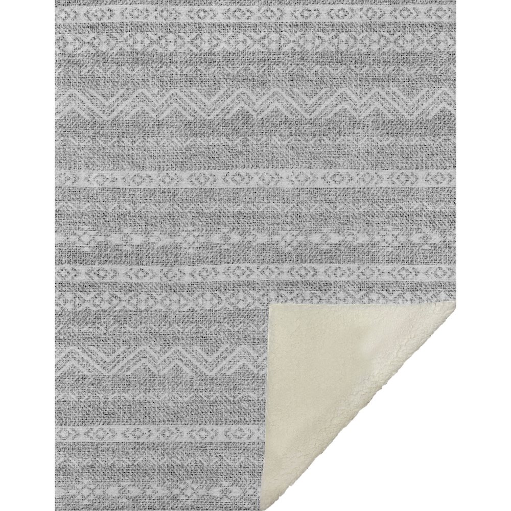 Premium Machine Washable ASB803 Gray 50" x 70" Sherpa Throw Blanket. Picture 1