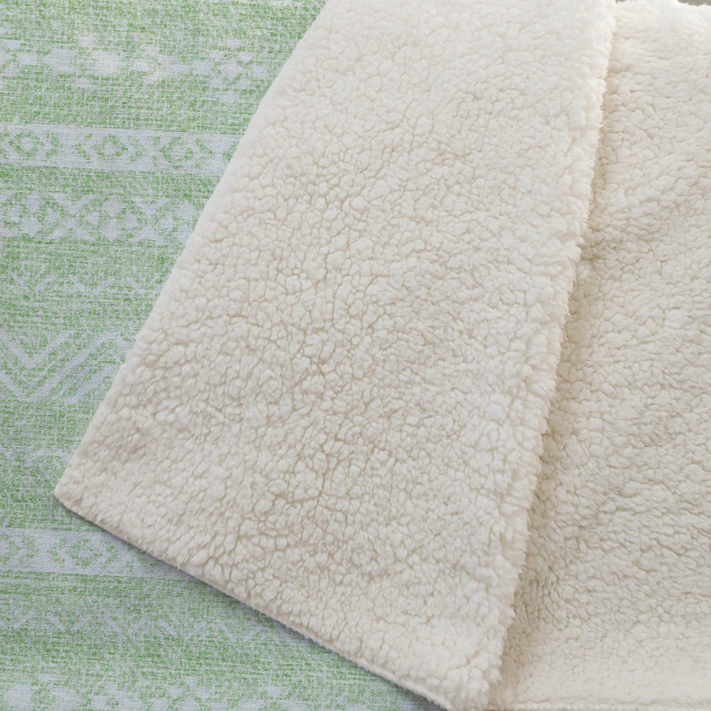 Premium Machine Washable ASB803 Lime 50" x 70" Sherpa Throw Blanket. Picture 2