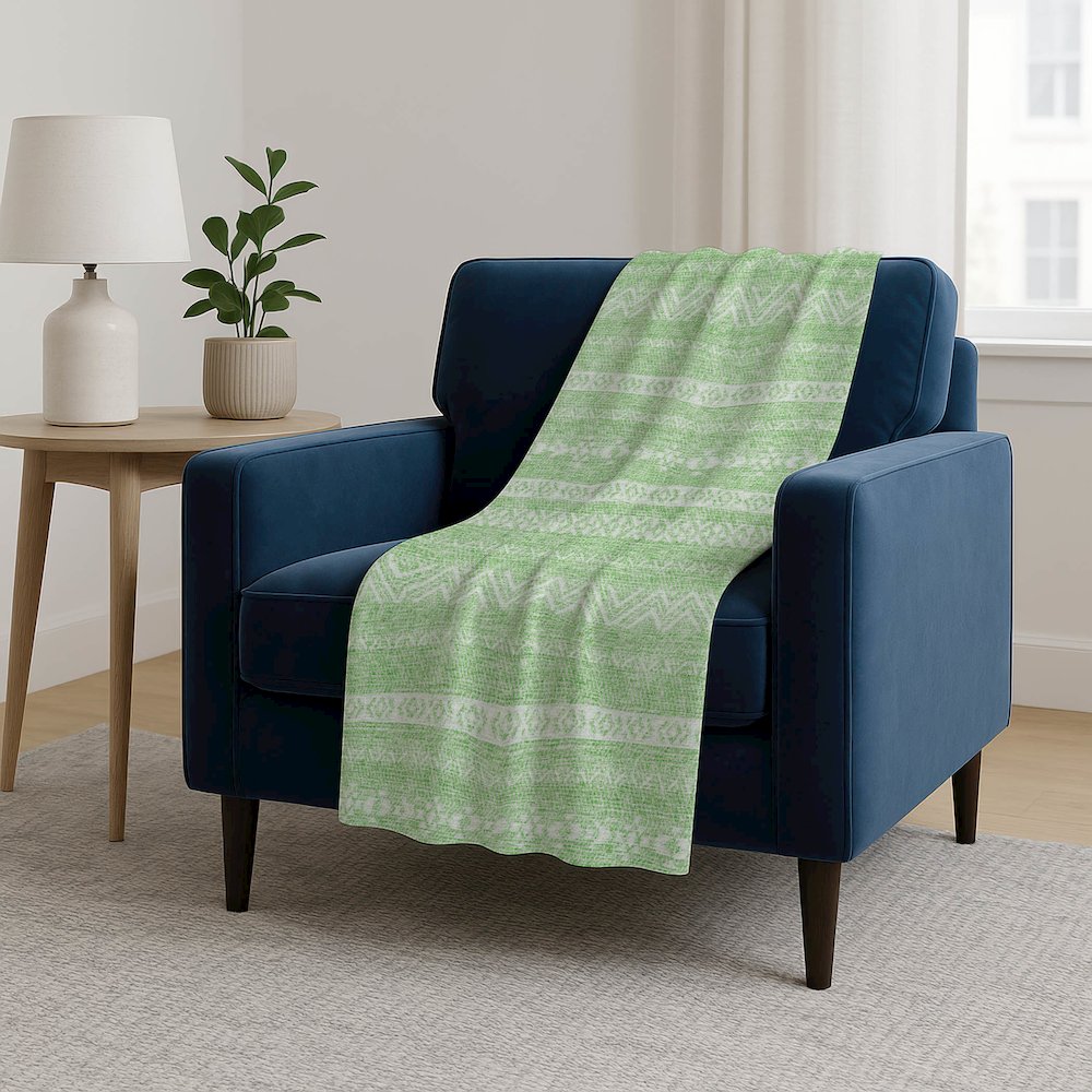 Premium Machine Washable ASB803 Lime 50" x 70" Sherpa Throw Blanket. Picture 5