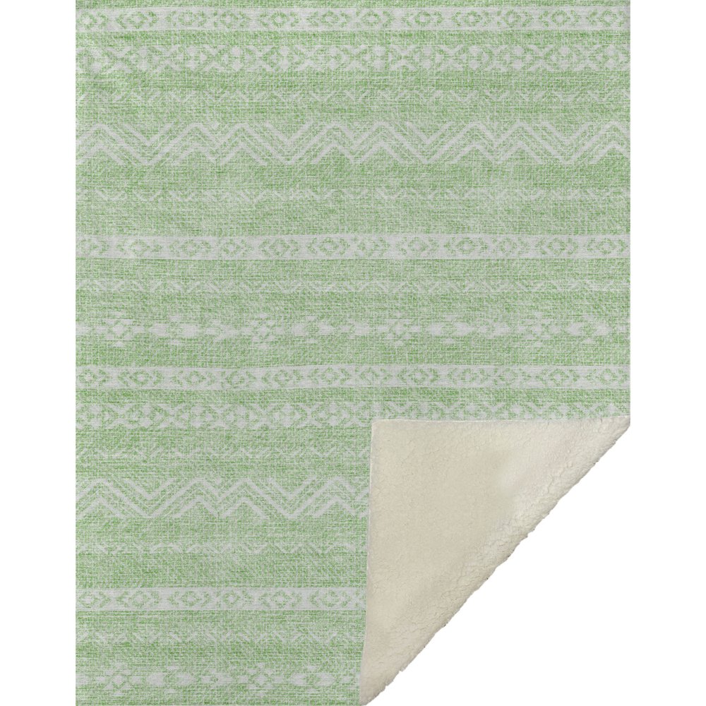 Premium Machine Washable ASB803 Lime 50" x 70" Sherpa Throw Blanket. Picture 1