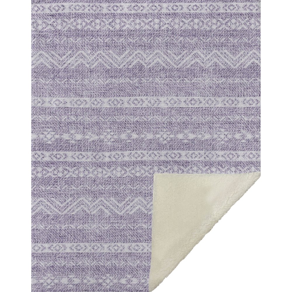 Premium Machine Washable ASB803 Purple 50" x 70" Sherpa Throw Blanket. Picture 1