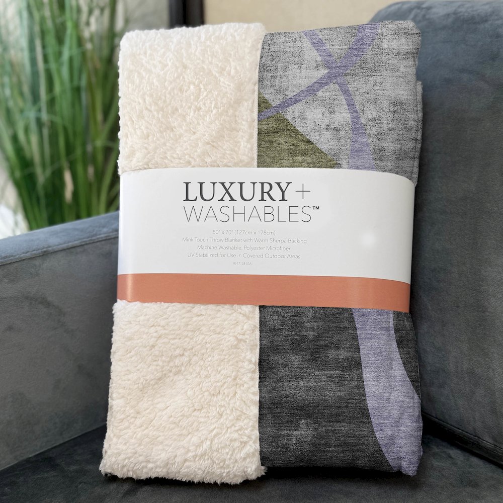Premium Machine Washable ASB804 Olive 50" x 70" Sherpa Throw Blanket. Picture 3