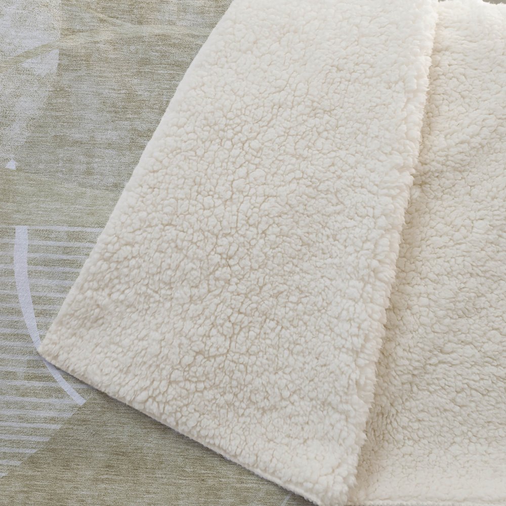 Premium Machine Washable ASB805 Beige 50" x 70" Sherpa Throw Blanket. Picture 2