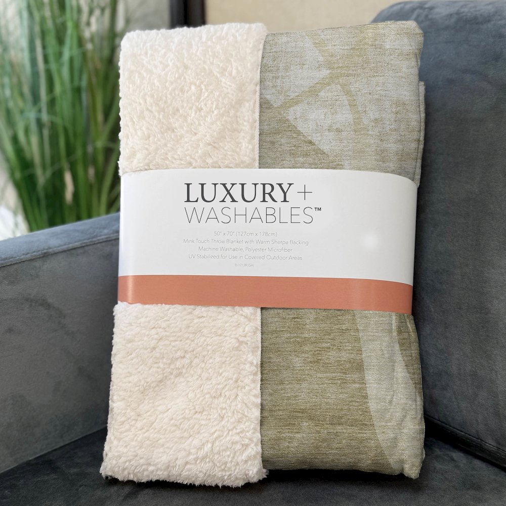 Premium Machine Washable ASB805 Beige 50" x 70" Sherpa Throw Blanket. Picture 3