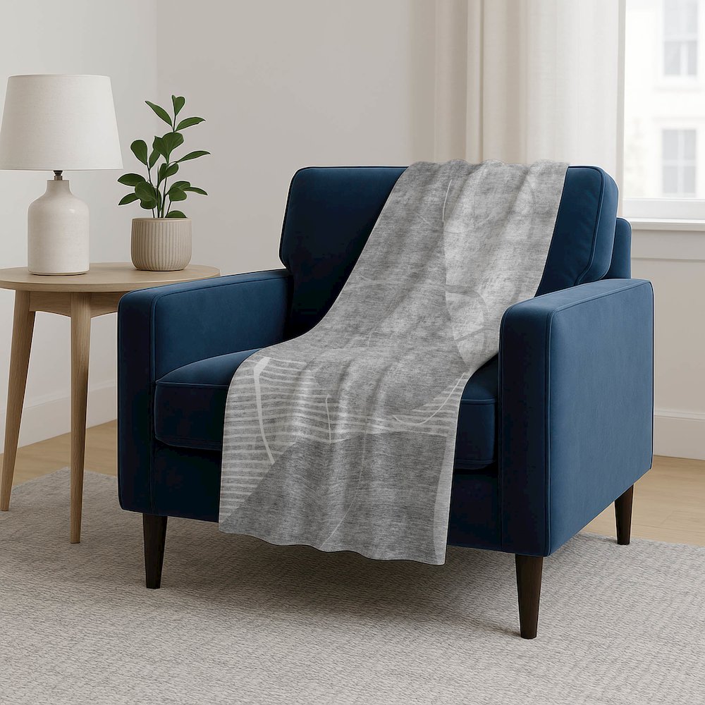 Premium Machine Washable ASB805 Gray 50" x 70" Sherpa Throw Blanket. Picture 5