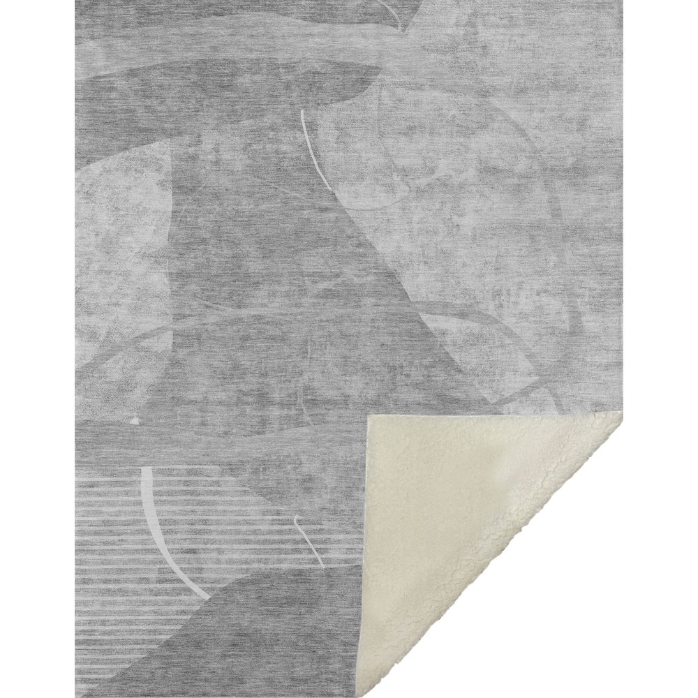 Premium Machine Washable ASB805 Gray 50" x 70" Sherpa Throw Blanket. Picture 1