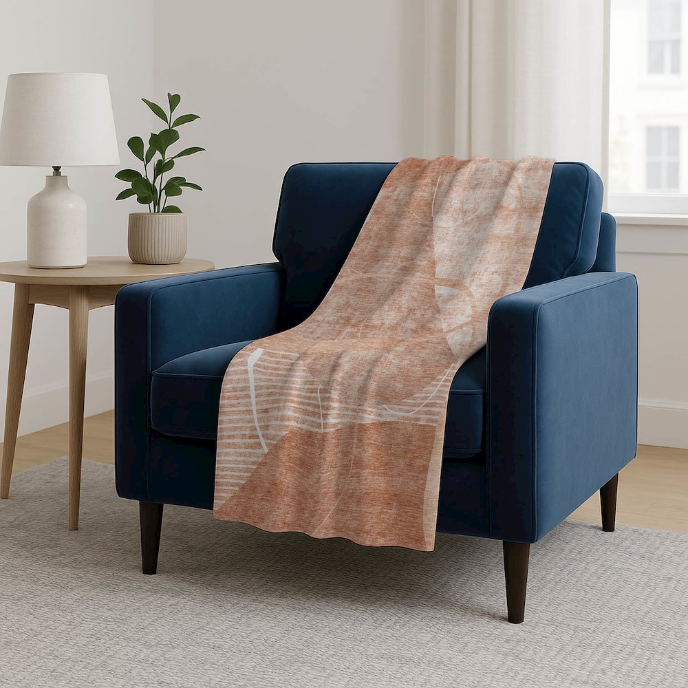 Premium Machine Washable ASB805 Salmon 50" x 70" Sherpa Throw Blanket. Picture 5