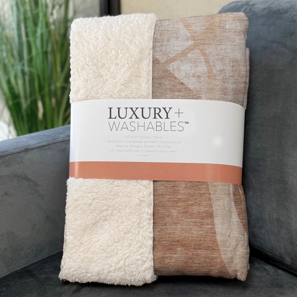 Premium Machine Washable ASB805 Salmon 50" x 70" Sherpa Throw Blanket. Picture 3