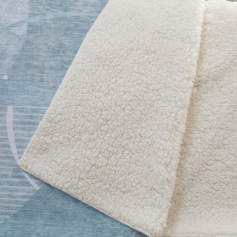 Premium Machine Washable ASB805 Turquoise 50" x 70" Sherpa Throw Blanket. Picture 2