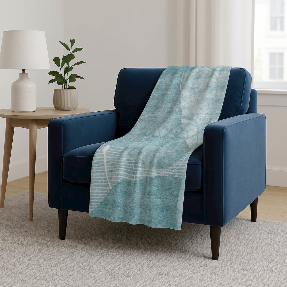Premium Machine Washable ASB805 Turquoise 50" x 70" Sherpa Throw Blanket. Picture 5