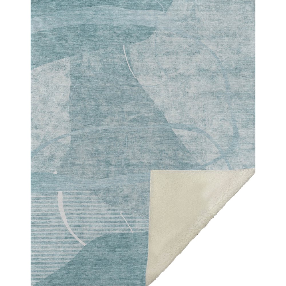 Premium Machine Washable ASB805 Turquoise 50" x 70" Sherpa Throw Blanket. Picture 1