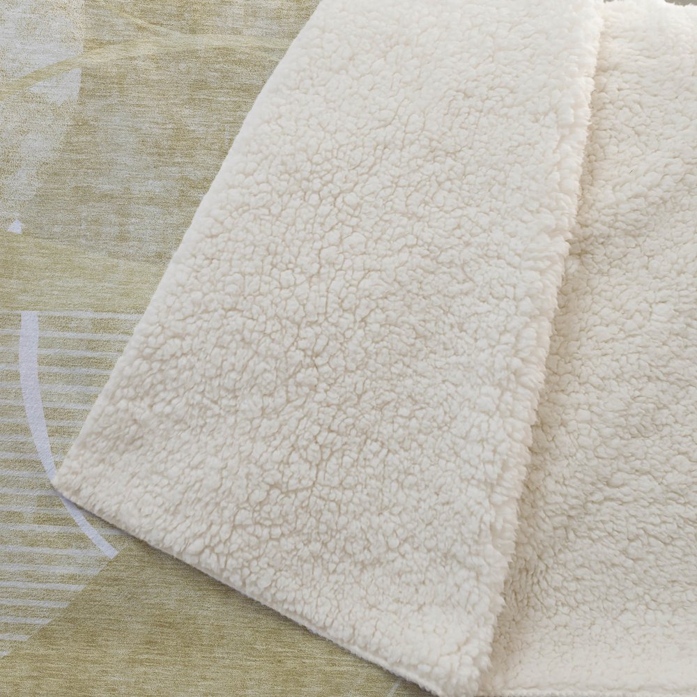 Premium Machine Washable ASB805 Wheat 50" x 70" Sherpa Throw Blanket. Picture 2