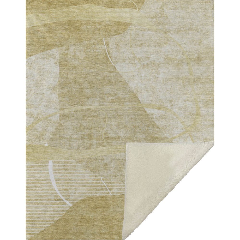 Premium Machine Washable ASB805 Wheat 50" x 70" Sherpa Throw Blanket. Picture 1