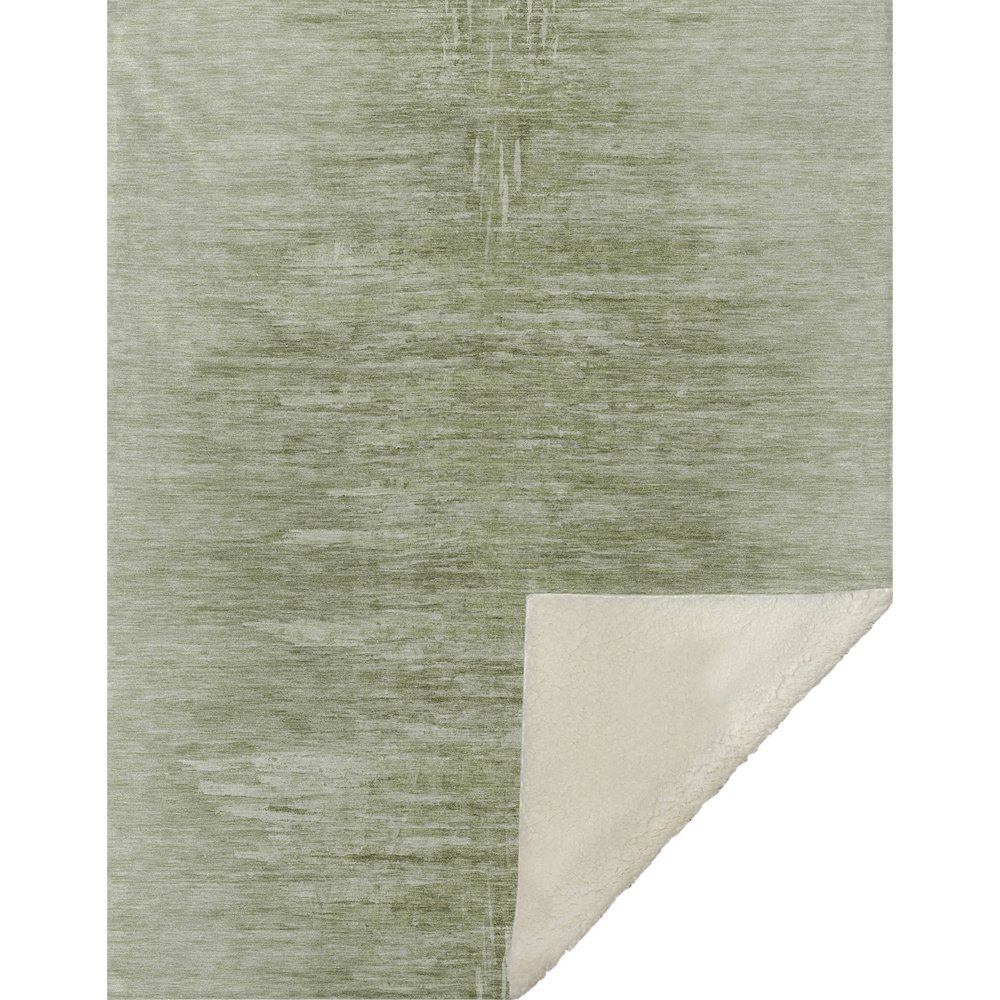 Premium Machine Washable ASB806 Aloe 50" x 70" Sherpa Throw Blanket. Picture 1
