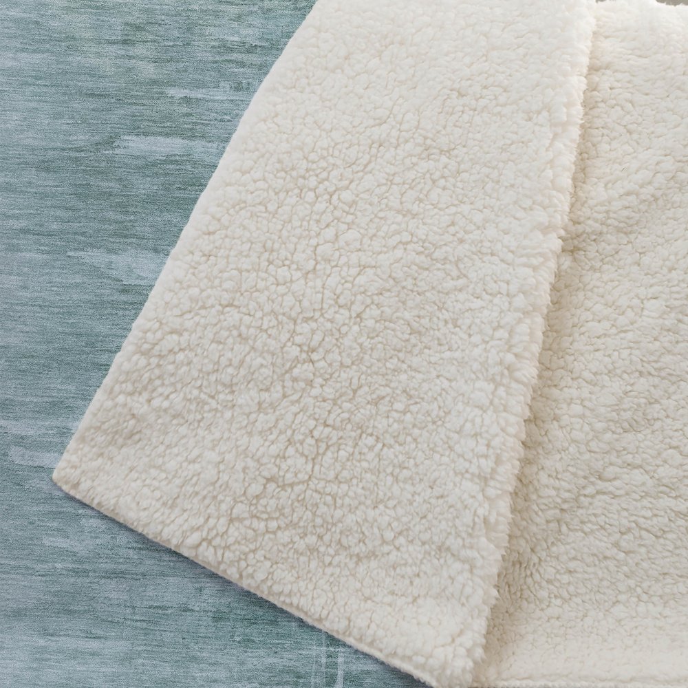 Premium Machine Washable ASB806 Aqua 50" x 70" Sherpa Throw Blanket. Picture 2