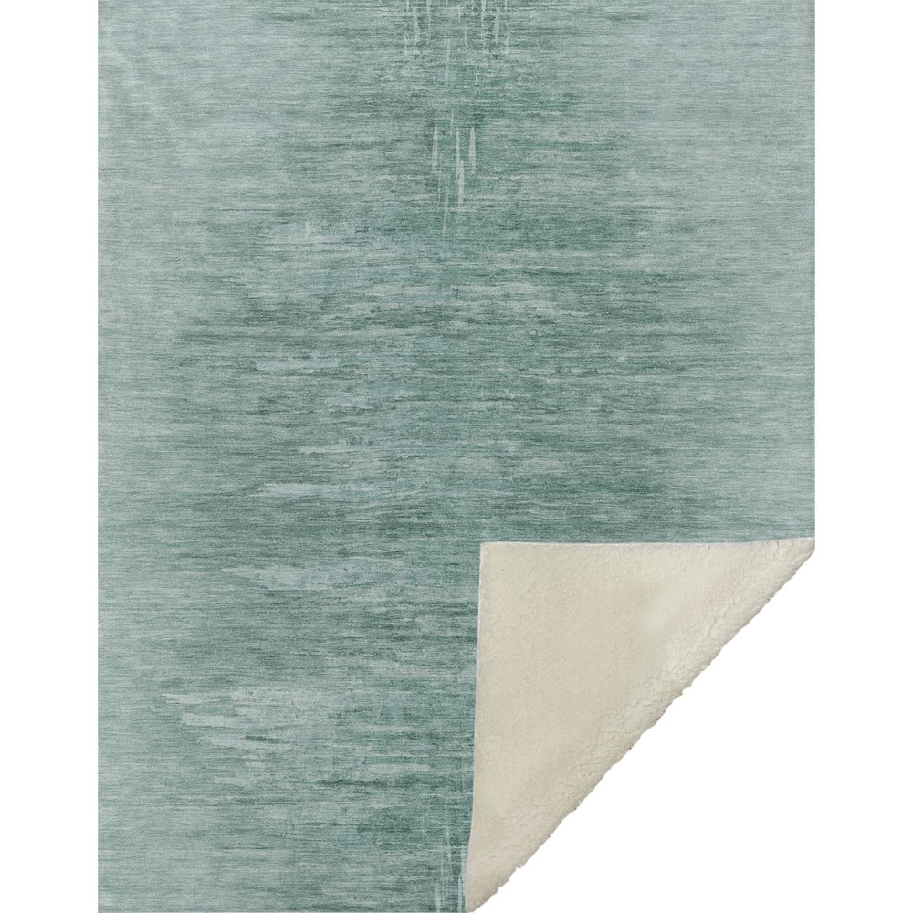 Premium Machine Washable ASB806 Aqua 50" x 70" Sherpa Throw Blanket. Picture 1