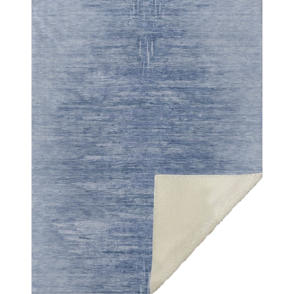 Premium Machine Washable ASB806 Blue 50" x 70" Sherpa Throw Blanket. Picture 1