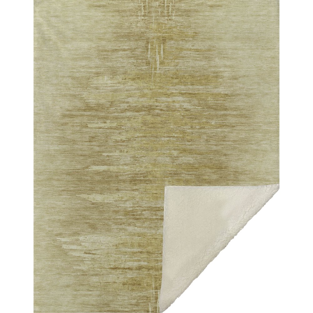 Premium Machine Washable ASB806 Gold 50" x 70" Sherpa Throw Blanket. Picture 1