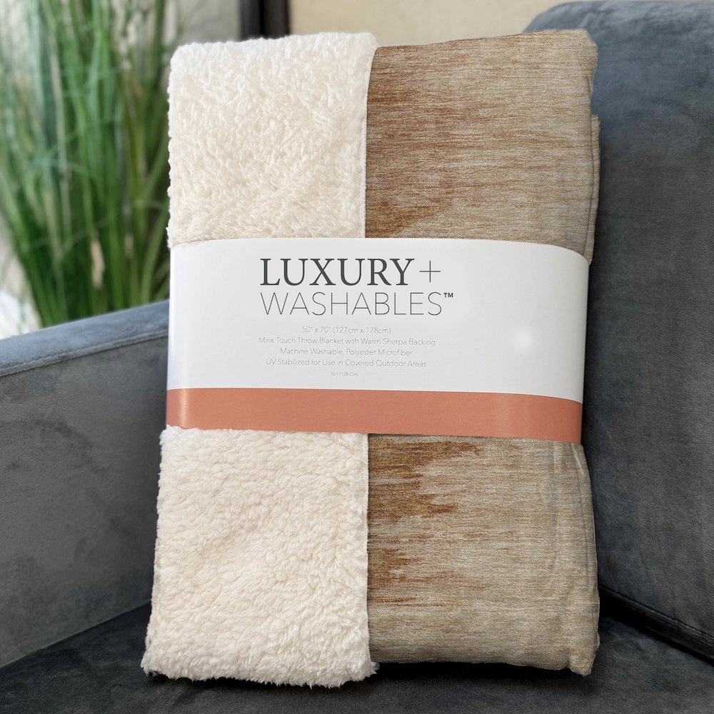 Premium Machine Washable ASB806 Salmon 50" x 70" Sherpa Throw Blanket. Picture 3