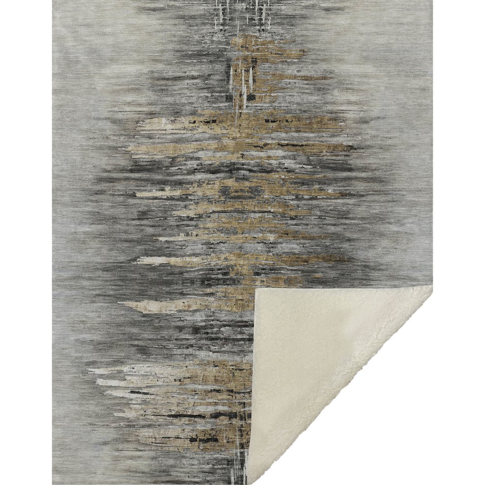 Premium Machine Washable ASB807 Gray 50" x 70" Sherpa Throw Blanket. Picture 1