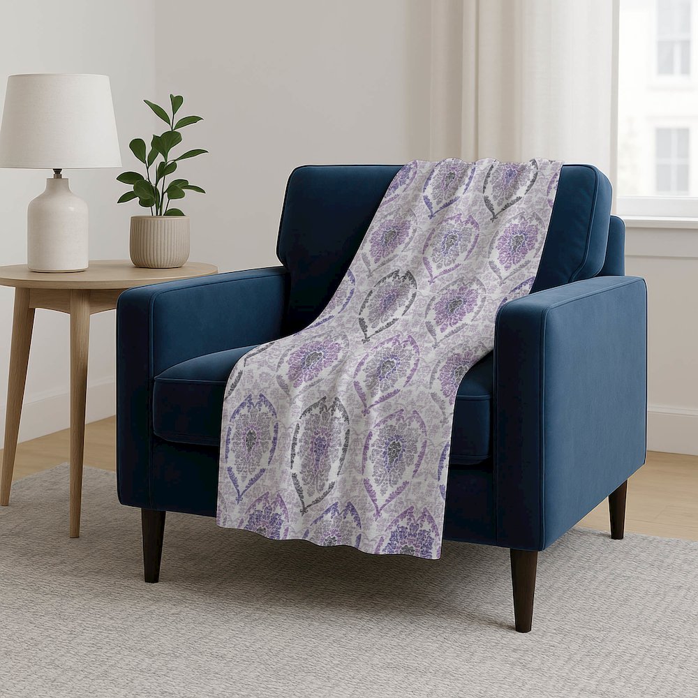 Premium Machine Washable ASB808 Purple 50" x 70" Sherpa Throw Blanket. Picture 5