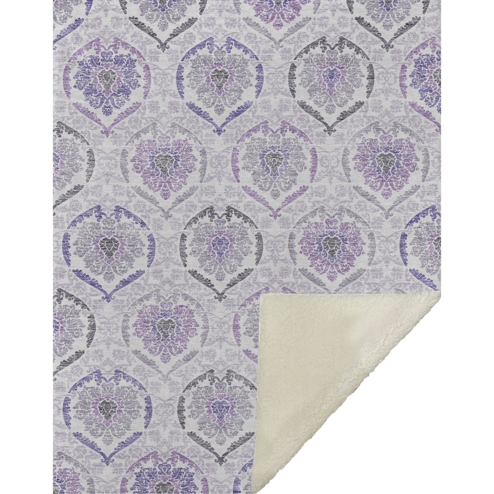 Premium Machine Washable ASB808 Purple 50" x 70" Sherpa Throw Blanket. Picture 1