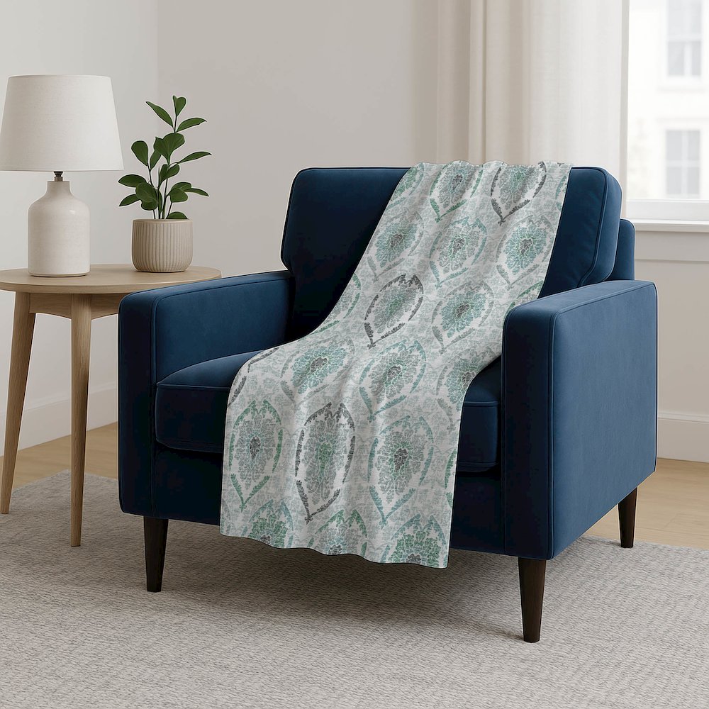 Premium Machine Washable ASB808 Teal 50" x 70" Sherpa Throw Blanket. Picture 5