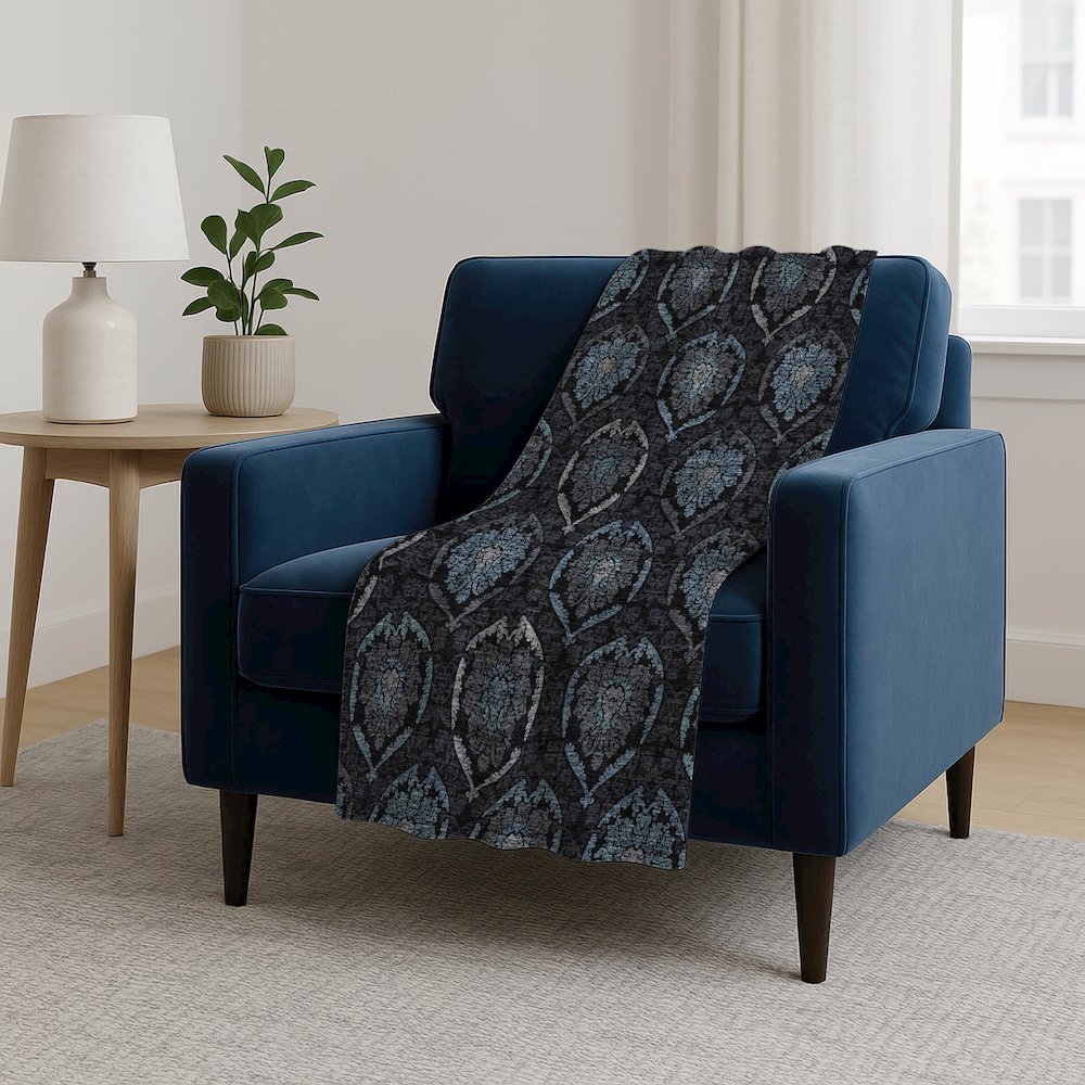 Premium Machine Washable ASB809 Blue 50" x 70" Sherpa Throw Blanket. Picture 5