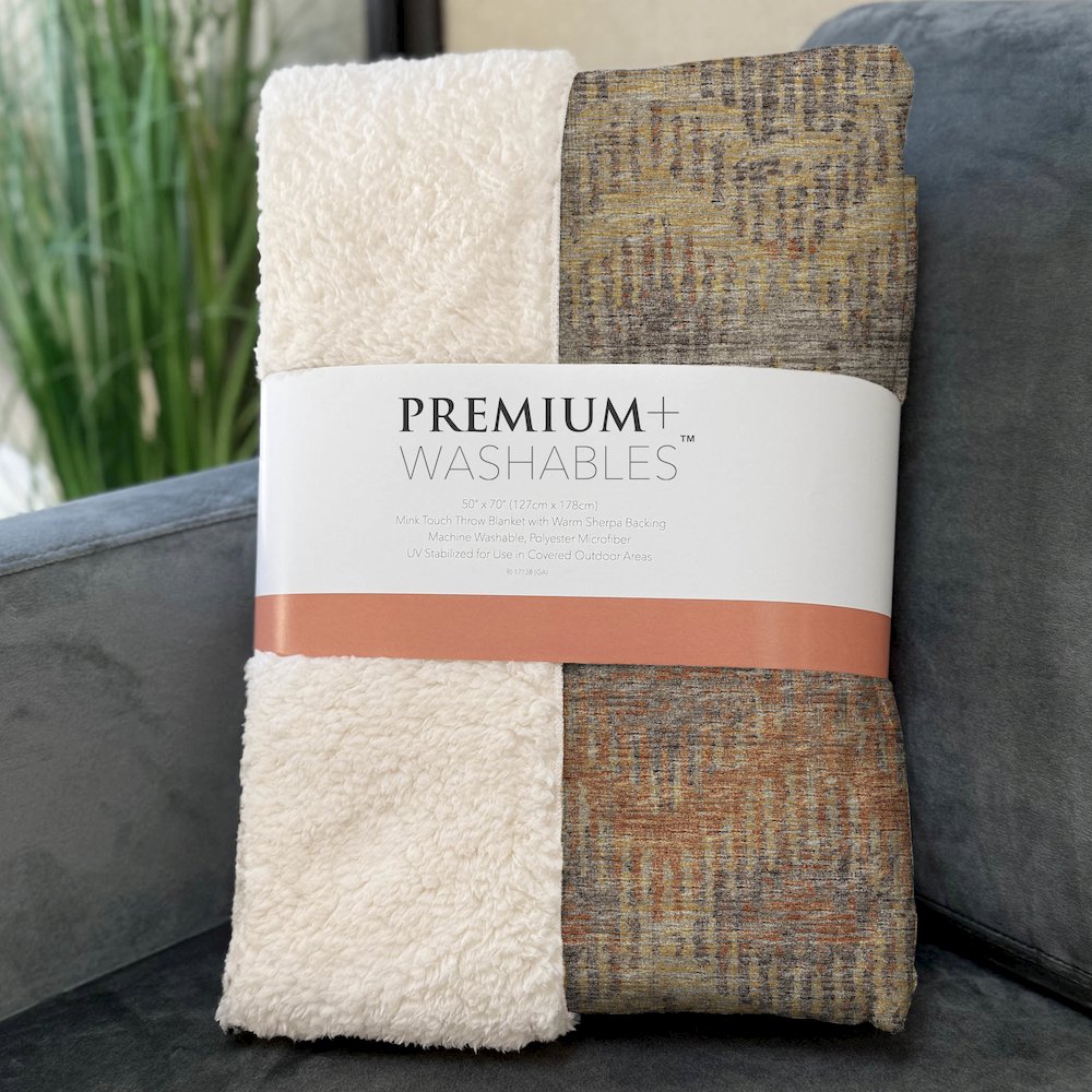 Premium Machine Washable ASB80 Canyon 50" x 70" Sherpa Throw Blanket. Picture 3