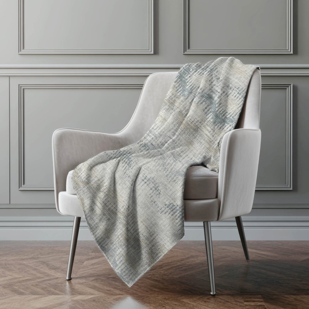 Premium Machine Washable ASB80 Linen 50" x 70" Sherpa Throw Blanket. Picture 5