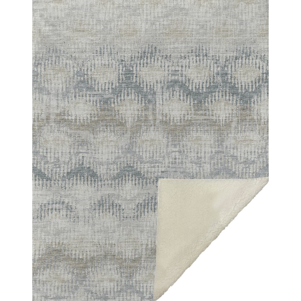 Premium Machine Washable ASB80 Linen 50" x 70" Sherpa Throw Blanket. Picture 1