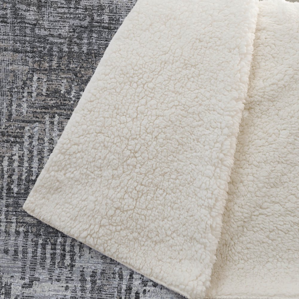 Premium Machine Washable ASB80 Shadow 50" x 70" Sherpa Throw Blanket. Picture 2