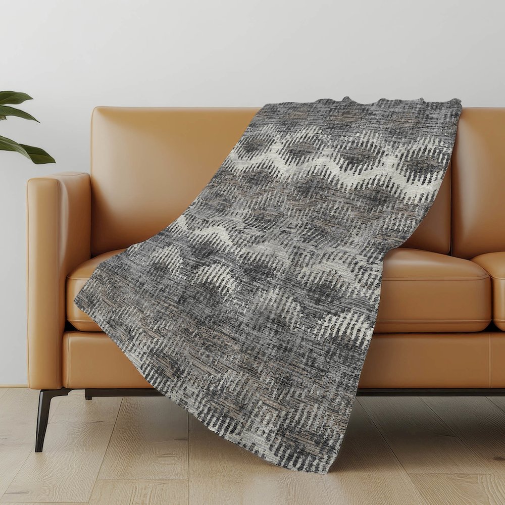Premium Machine Washable ASB80 Shadow 50" x 70" Sherpa Throw Blanket. Picture 4