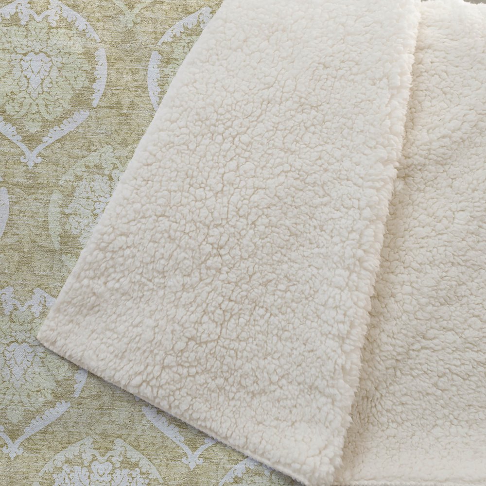 Premium Machine Washable ASB810 Gold 50" x 70" Sherpa Throw Blanket. Picture 2