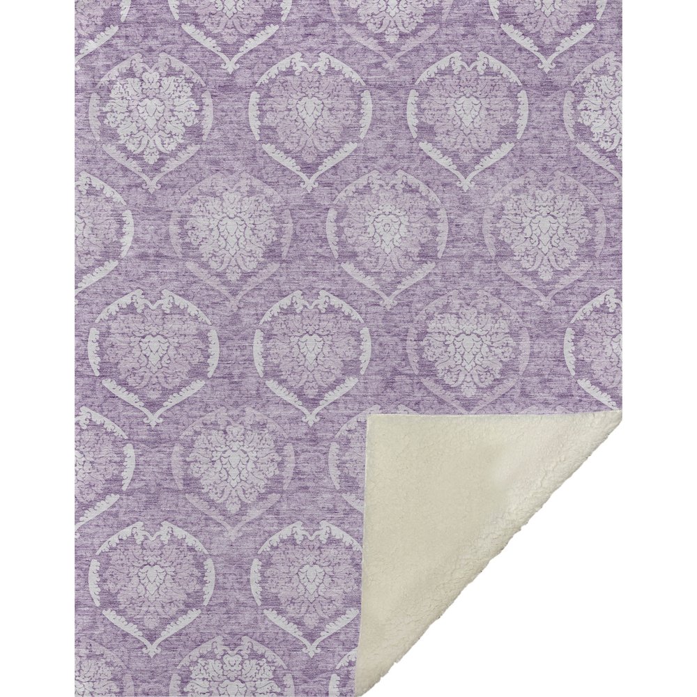 Premium Machine Washable ASB810 Plum 50" x 70" Sherpa Throw Blanket. Picture 1