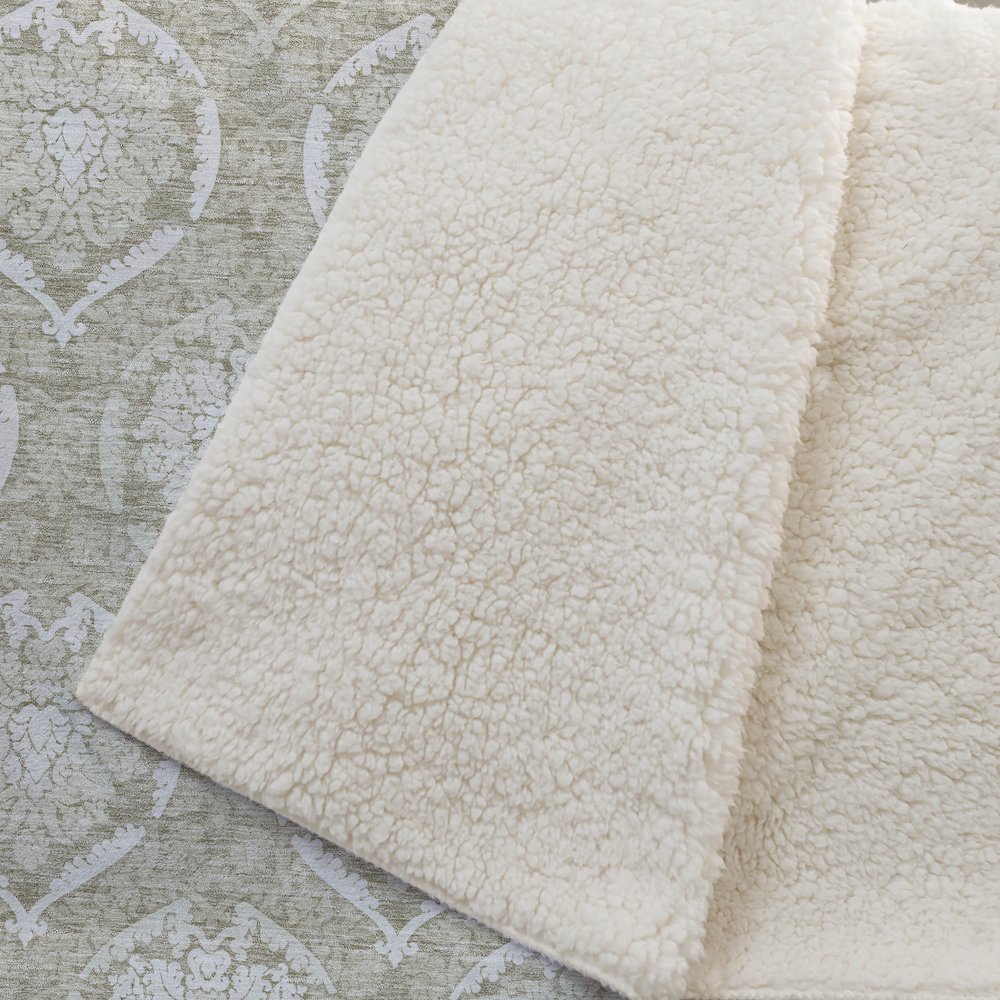 Premium Machine Washable ASB810 Tan 50" x 70" Sherpa Throw Blanket. Picture 2