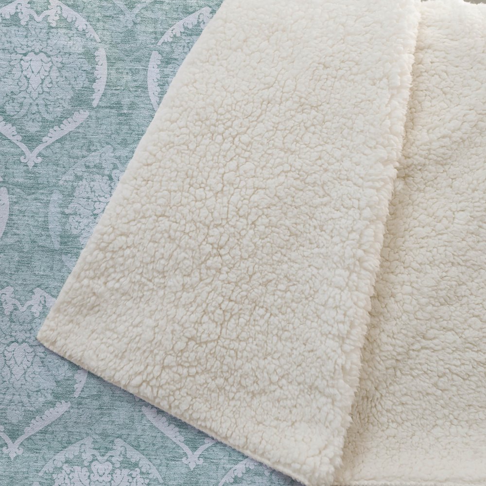 Premium Machine Washable ASB810 Turquoise 50" x 70" Sherpa Throw Blanket. Picture 2