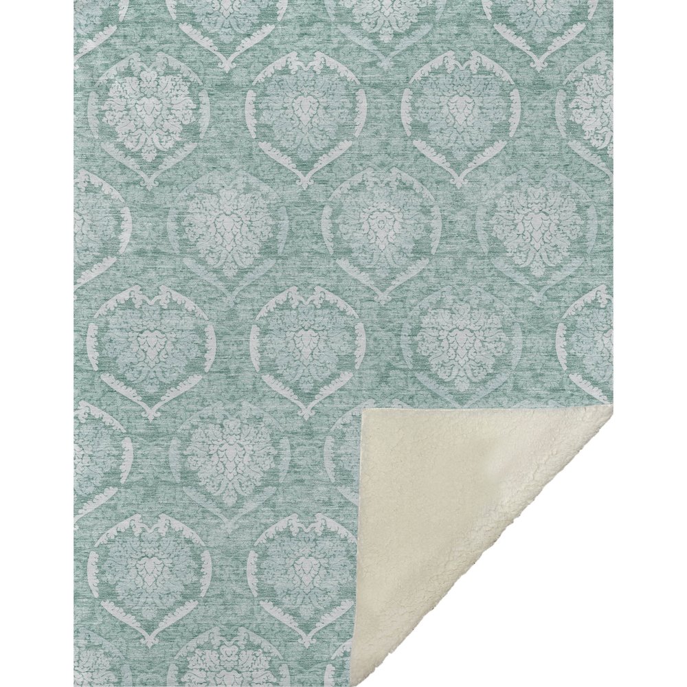 Premium Machine Washable ASB810 Turquoise 50" x 70" Sherpa Throw Blanket. Picture 1