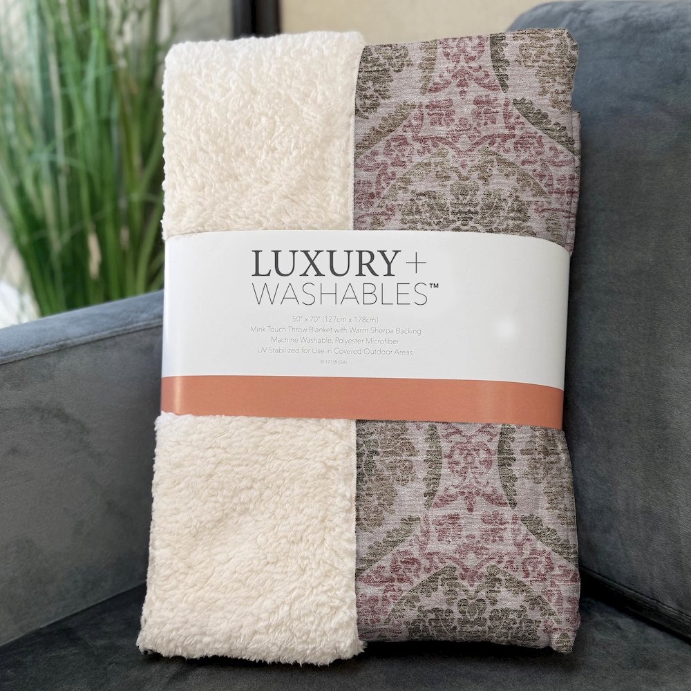 Premium Machine Washable ASB811 Chocolate 50" x 70" Sherpa Throw Blanket. Picture 3