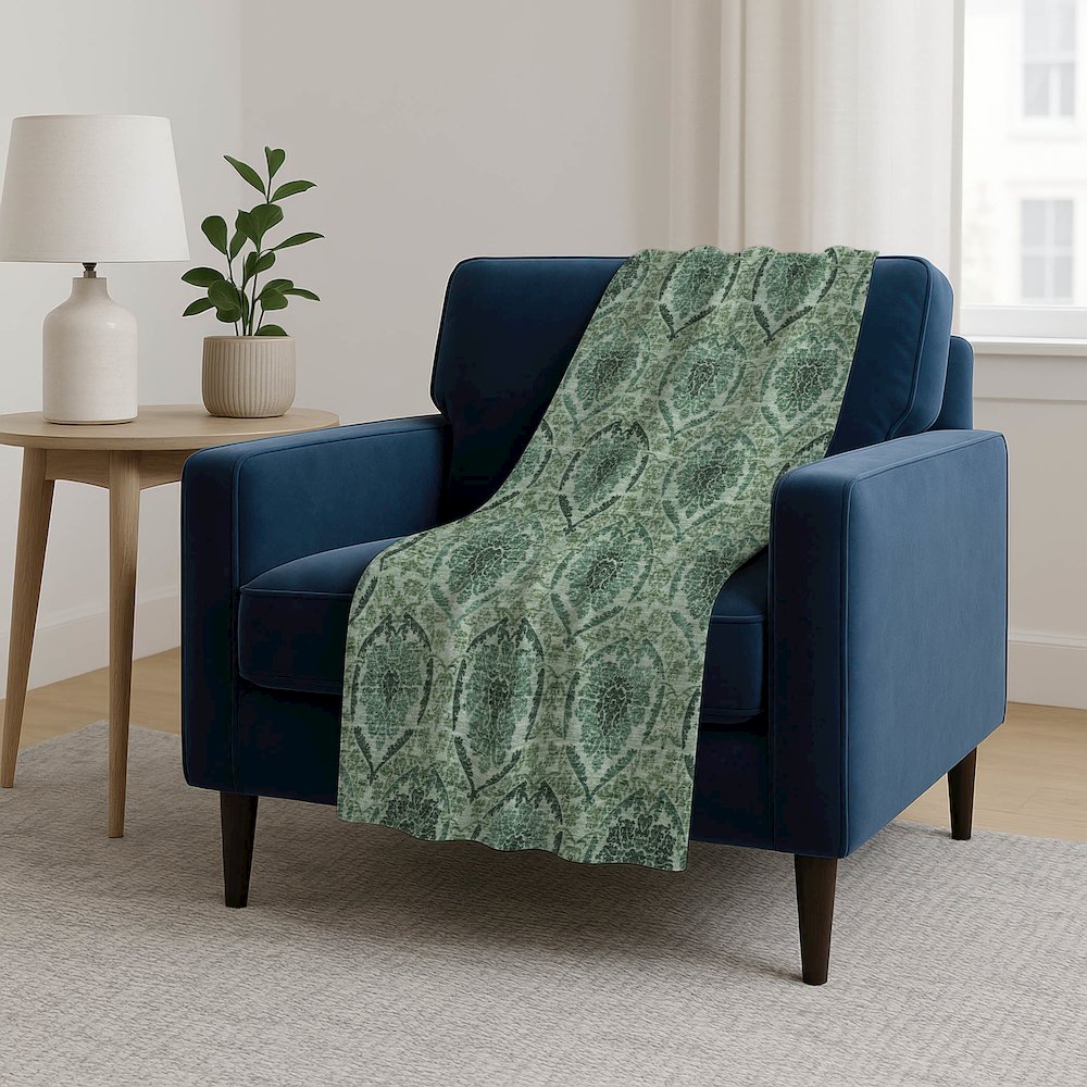 Premium Machine Washable ASB811 Fern 50" x 70" Sherpa Throw Blanket. Picture 5