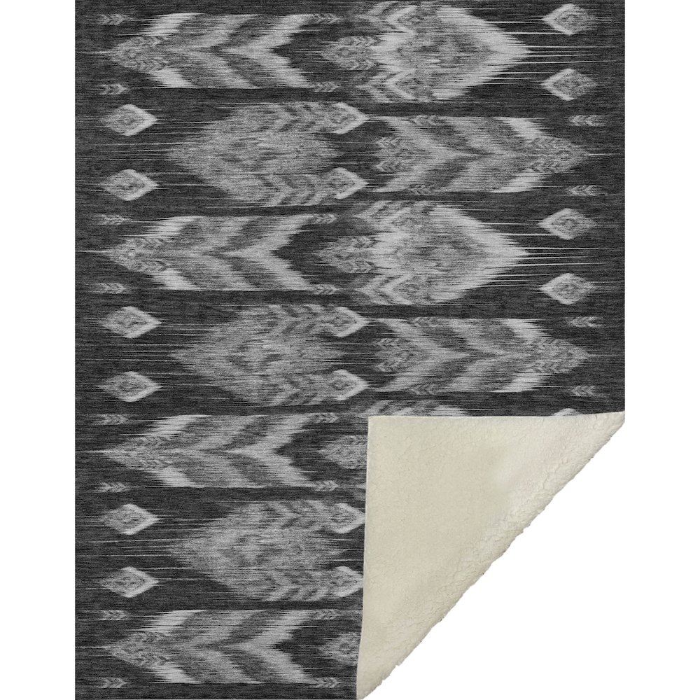 Premium Machine Washable ASB812 Black 50" x 70" Sherpa Throw Blanket. Picture 1